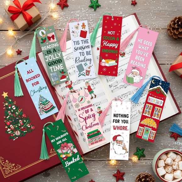30 Funny and Cozy Christmas Bookmarks, NWT - Picture 2 of 7